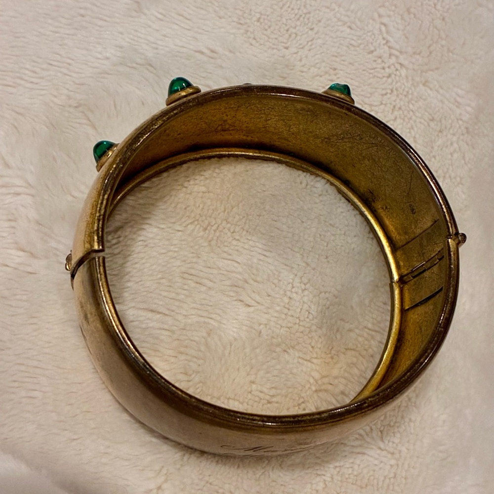 Beautiful Vintage Bracelet with Teal Green Cabochons - Picture 5 of 8